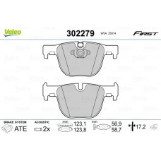 302279 VALEO КомплеК т гальмівних колодок, дискове гальмо