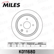 K011680 MILES Гальмівний диск