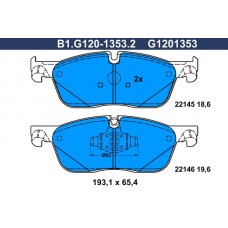 B1.G120-1353.2 GALFER КомплеК т гальмівних колодок, дискове гальмо