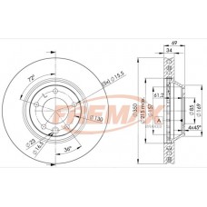 BD3323 FREMAX BRAKE DISC HIGH CARBON, LEFT
