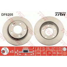 DF6205 TRW Гальмівний диск
