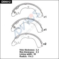 D8N012 ADVICS Комплект гальмівних колодок