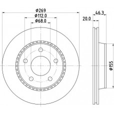 8DD 355 101-351 HELLA Гальмівний диск