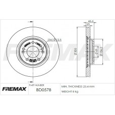 BD-0578 FREMAX Гальмівний диск