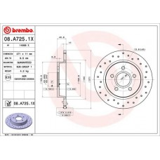 08.A725.1X BREMBO Гальмівний диск