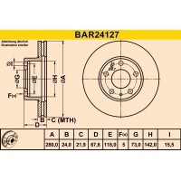 BAR24127 BARUM Гальмівний диск