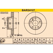 BAR24127 BARUM Гальмівний диск
