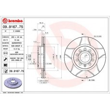 09.9167.75 BREMBO Гальмівний диск