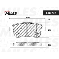E110702 MILES Комплект гальмівних колодок дисковий гальм