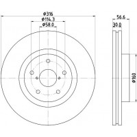 8DD 355 116-361 HELLA Гальмівний диск