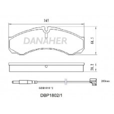 DBP1802/1 DANAHER Комплект гальмівних колодок дисковий гальм