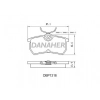 DBP1316 DANAHER Комплект гальмівних колодок дисковий гальм