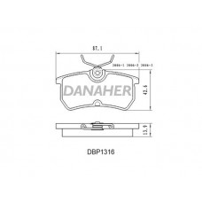 DBP1316 DANAHER Комплект гальмівних колодок дисковий гальм