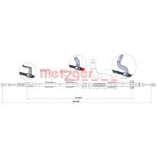 1.KI017 METZGER Тросик, cтояночный тормоз