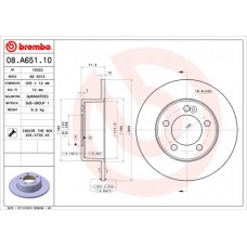 08.A651.10 BREMBO Гальмівний диск