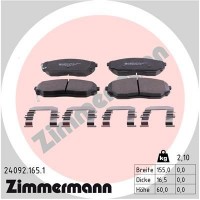 24092.165.1 ZIMMERMANN КомплеК т гальмівних колодок, дискове гальмо