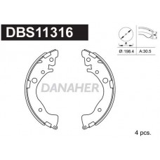 DBS11316 DANAHER Комплект гальмівних колодок