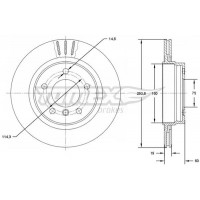 TX 72-90 TOMEX Brakes Гальмівний диск