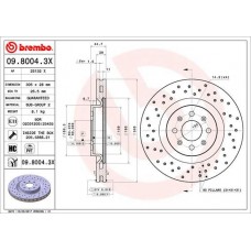 09.8004.3X BREMBO Гальмівний диск