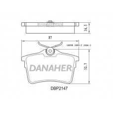DBP2147 DANAHER Комплект гальмівних колодок дисковий гальм
