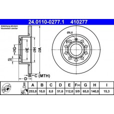 24.0110-0277.1 ATE Гальмівний диск