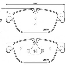 P 61 107 BREMBO Комплект гальмівних колодок дисковий гальм