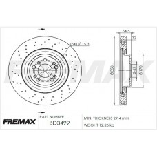 BD-3499 FREMAX Гальмівний диск