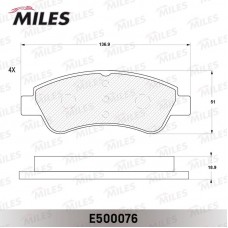 E500076 MILES КомплеК т гальмівних колодок, дискове гальмо