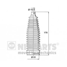 N2843024 NIPPARTS Комплект пильника рульове управління