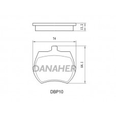 DBP10 DANAHER Комплект гальмівних колодок дисковий гальм