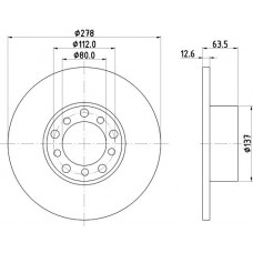 8DD 355 100-071 HELLA Гальмівний диск