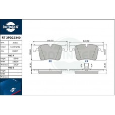 RT 2PD22340 ROTINGER Комплект гальмівних колодок дисковий гальм
