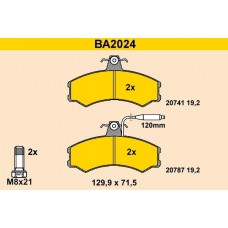 BA2024 BARUM Комплект гальмівних колодок дисковий гальм