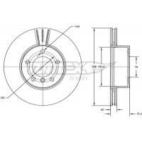 TX 72-95 TOMEX Brakes Гальмівний диск