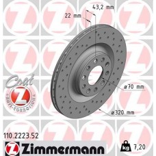 110.2223.52 ZIMMERMANN Гальмівний диск