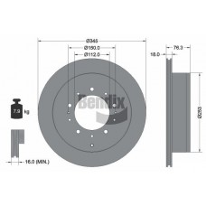 BDS1744 BENDIX Braking Гальмівний диск
