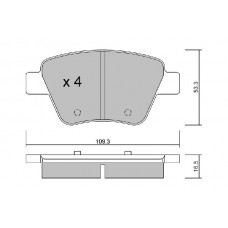 BPVW-2006 AISIN Комплект гальмівних колодок дисковий гальм