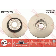 DF6742S TRW Гальмівний диск