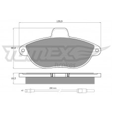 TX 13-35 TOMEX Brakes КомплеК т гальмівних колодок, дискове гальмо