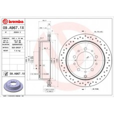 09.A967.1X BREMBO Гальмівний диск