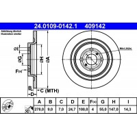 24.0109-0142.1 ATE Гальмівний диск
