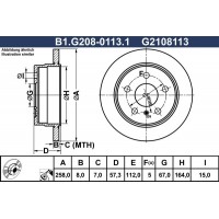 B1.G208-0113.1 GALFER Гальмівний диск