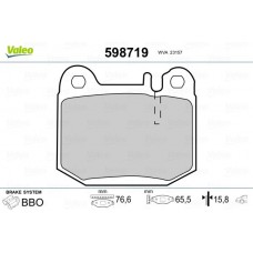 598719 VALEO Комплект гальмівних колодок дисковий гальм