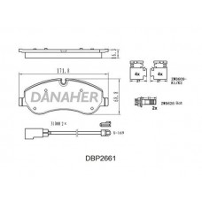 DBP2661 DANAHER Комплект гальмівних колодок дисковий гальм