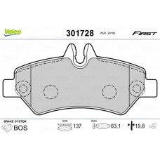 301728 VALEO Комплект гальмівних колодок дисковий гальм