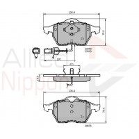 ADB11025 COMLINE Комплект гальмівних колодок дисковий гальм