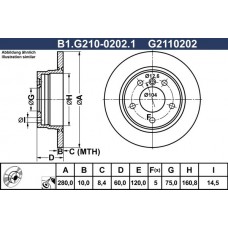B1.G210-0202.1 GALFER Гальмівний диск
