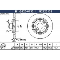 B1.G220-0133.1 GALFER Гальмівний диск