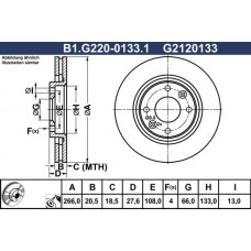 B1.G220-0133.1 GALFER Гальмівний диск
