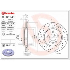 09.C711.21 BREMBO Гальмівний диск